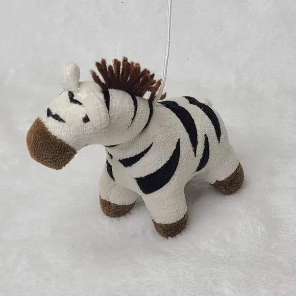 Lot of 2 Safari Mobile Mini Plush Zebra Giraffe Loose Replacement Ornaments - Picture 5 of 7